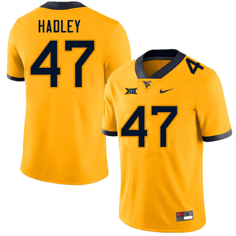 NCAA Men's J.P. Hadley West Virginia Mountaineers Gold #47 Nike Stitched Football College Authentic Jersey FS23B43VC